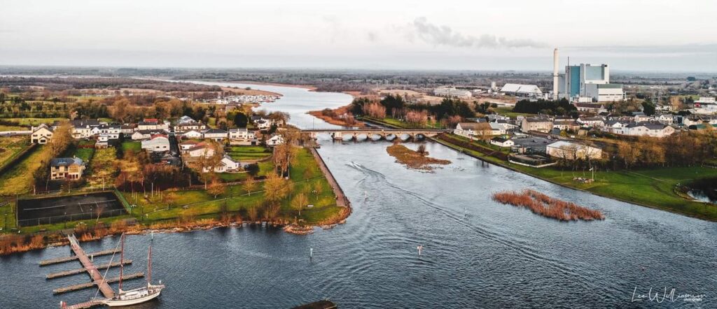 Aerial view of Lanesborough-Ballyleague and Lough Ree
